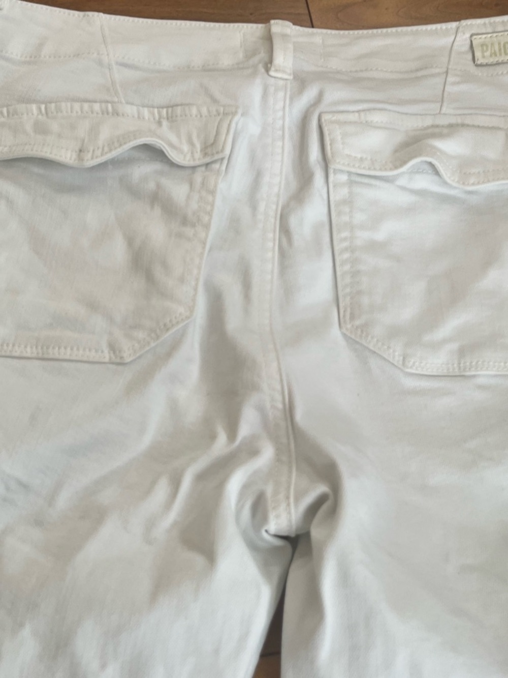 PAIGE Mayslie High Rise Cargo Cotton Straight Leg Joggers in Crisp White - Picture 13 of 15
